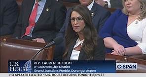 U.S. House of Representatives-Rep.-elect Lauren Boebert on Speaker Nomination