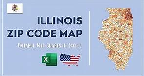 Illinois Zip Code Map in Excel - Zip Codes List and Population Map