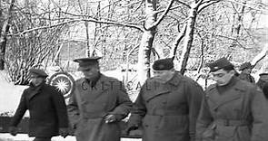 Lt General Bedell Smith, Major General Kenner and others investigate a Jewish Dis...HD Stock Footage