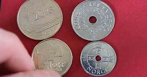 Norwegian money. Norwegian Krone coins. Full set.