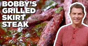 Bobby's Skirt Steak with Green & Red Chimichurri | Bobby Flay's Barbecue Addiction | Food Network