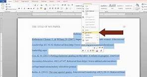 Adding a hanging indent in Word