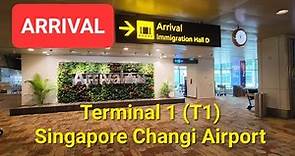 Singapore Changi Airport Arrival in Terminal 1 T1 to Immigration Hall