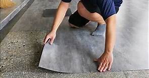 【永新窗簾】水泥紋塑膠地板施工