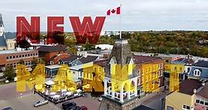 Newmarket, Main Street- Historic Downtown, by drone, Ontario