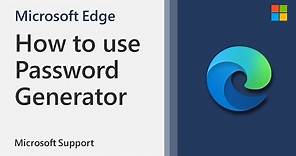 How to use Edge Password Generator | Microsoft