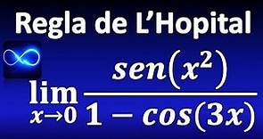 114. Límite por Regla de L'Hopital: funciones trigonométricas, forma 0/0