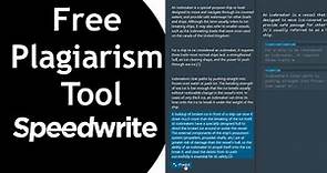 Speedwrite - Free Paraphrasing Tool to Rewrite an Article Making it 100% Unique and Plagiarism Free