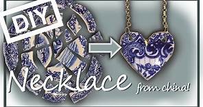 Necklace from broken china | DIY