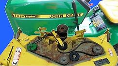 HOW TO MAINTAIN A JOHN DEERE LAWN MOWER DECK REPLACE BLADES PULLEYS BELTS