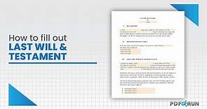 How to Make and Fill Out A Last Will and Testament Online | PDFRun