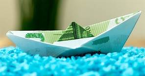 How to fold a MONEY ORIGAMI SHIP, easy cash boat folding, money gift