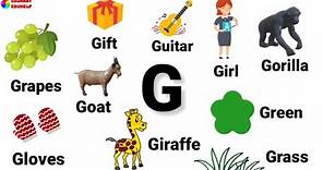 G letter words in English | Words starting with G | Letter G words with pictures