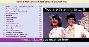 Donny and Marie Osmond Greatest Hits - Best Selected 30 (High Quality Sound with Lyric)