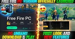 FREE FIRE PC VERSION OFFICIALLY LAUNCHED!! | FREE FIRE PC VERSION GAMEPLAY | FF PC VERSION DOWNLOAD