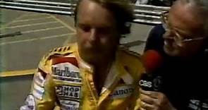 Keke Rosberg after Win in US Grand Prix 1985