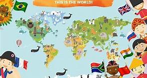 COUNTRIES of the World for Kids - Learn Continents, Countries Map, Names and Flags