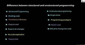Difference Between Structured And Unstructured Programming, Computer Science Lecture | Sabaq.pk