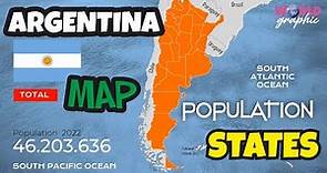 Argentina Map, States and Territories, Population 2022