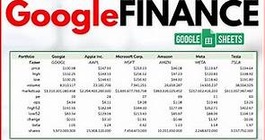 How to Build Stock Portfolio in Google Sheets with GOOGLEFINANCE Function