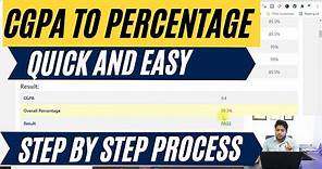 How to Convert CGPA to Percentage for CBSE Result Step by Step process