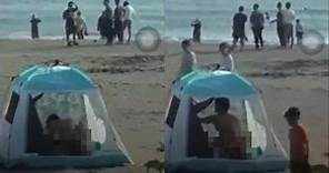 台南漁光島沙灘驚見男女搭帳篷「恩愛」 影片瘋傳恐觸法