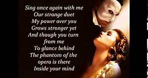The Phantom of the Opera - Lyrics