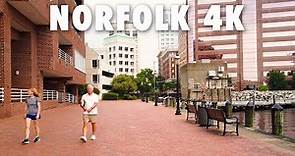Downtown Norfolk Virginia Walking Tour 2023 4K