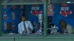 Eckersley catches a foul ball in the booth