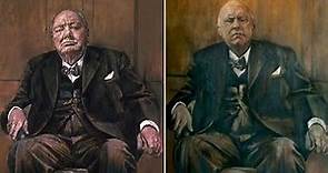 Destroying the World Famous Portrait of Winston Churchill.