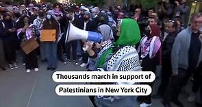 Thousands rally for Palestinian cause in New York City