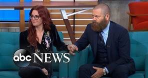 'Marry a goddess,' says Nick Offerman of his wife Megan Mullally