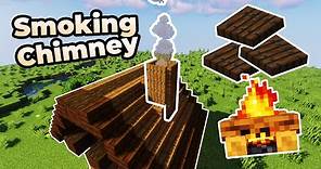 Minecraft - How to Make a Smoking Chimney With Simple Materials NO MODS! (Tutorial Easy)