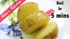 How to boil potatoes in 5 mins in microwave oven without water quickly in hindi - @Ritu's Kitchen