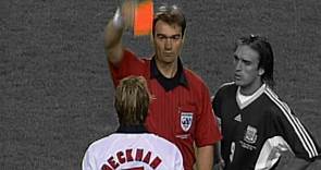 Argentina v England, 1998 World Cup: David Beckham's red card