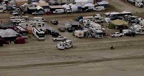 Chopper 5: Thousands travel out of Burning Man as desert turns to mud