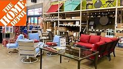 HOME DEPOT PATIO FURNITURE CHAIRS TABLES SOFAS HOME DECOR SHOP WITH ME SHOPPING STORE WALK THROUGH