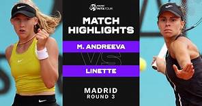 Mirra Andreeva vs. Magda Linette | 2023 Madrid Round 3 | WTA Match Highlights