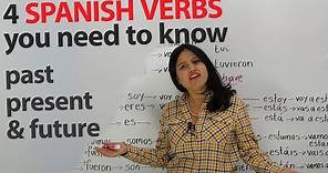 Learn Spanish Verbs: Present, past, and future of SER, ESTAR, TENER, IR