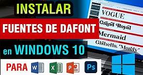 Como instalar fuentes de Dafont en Windows 10 y usarlas en Word Excel Powerpoint y Photoshop