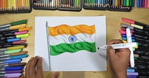 Cómo dibujar y pintar la bandera de India - भारत का झंडा खींचे