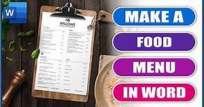 Create a Food / Restaurant Menu in Word | Microsoft Word Tutorials