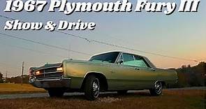 1967 Plymouth Fury III 4dr Hardtop. Classic MoPar 318 V8 Car show and drive.