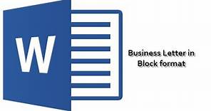 Business Letter - Block Format
