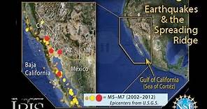 Gulf of California Tectonic Setting—Earthquakes & the Spreading Ridge
