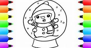 SNOWMAN Drawing Easy & Awesome Christmas Paintings for Kids! Christmas Coloring Pages