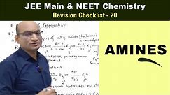 Amines - Nitrogen containing Functional Group | Revision Checklist 20 for JEE & NEET Chemistry
