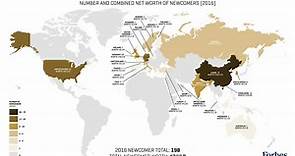 Forbes Billionaires List Map: 2016 Newcomers, By Country And Net Worth
