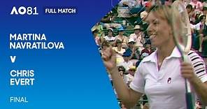 Martina Navratilova v Chris Evert Full Match | Australian Open 1981 Final