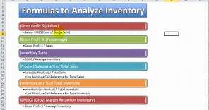 How to Use Excel Functions & Formulas to Analyze Inventory for a Retail Store